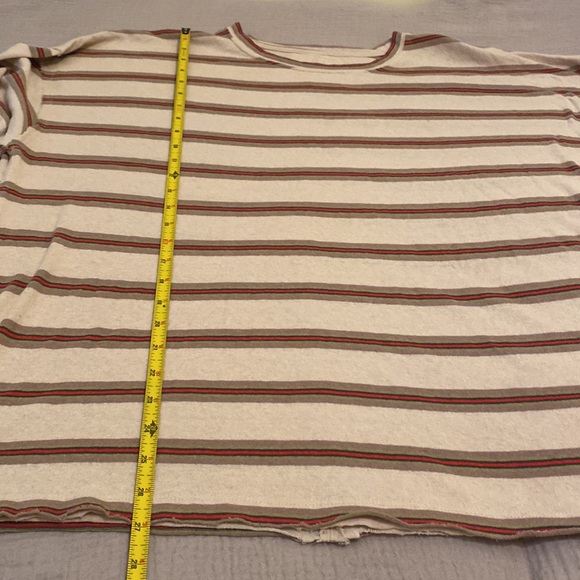 Free People Nina Stripe Long Sleeve Oversized Tee. Size M - Picture 7 of 9
